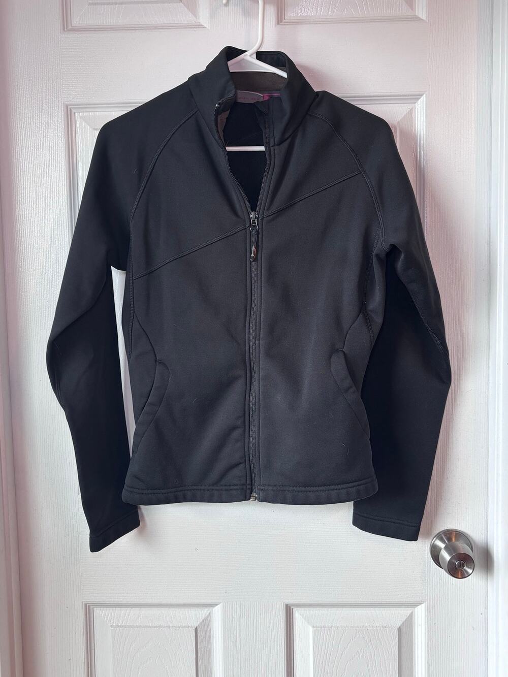 Salomon Women’s Black Full Zip Fleece Lined Softshell Jacket Medium Activewear